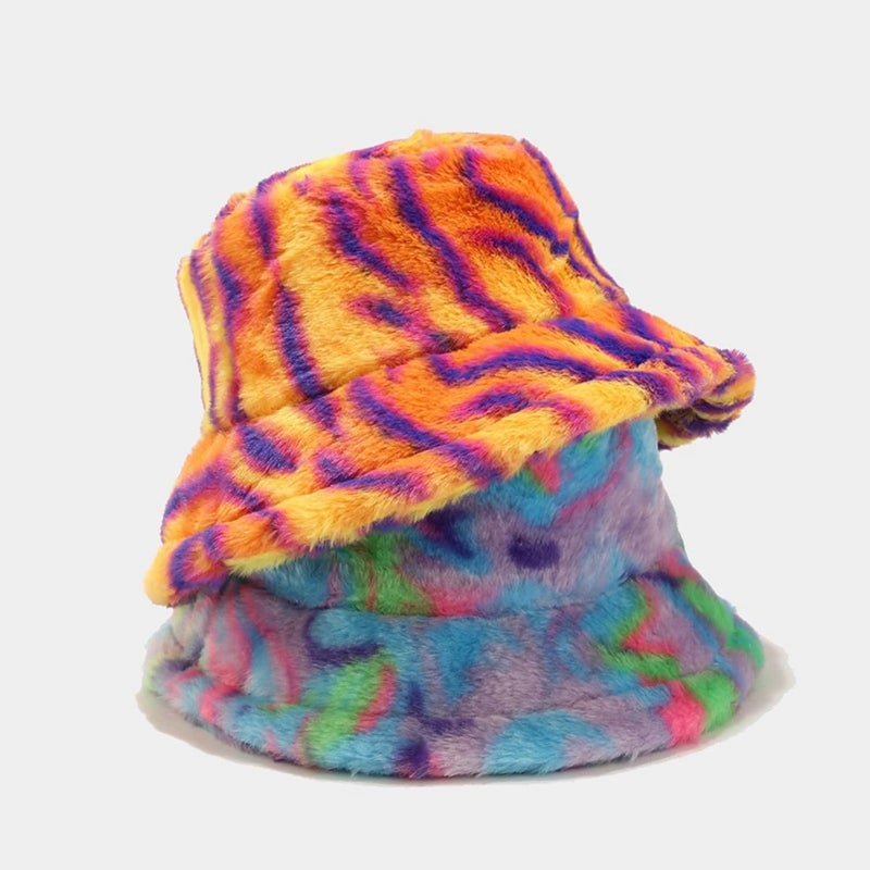 Dirholl Women's Winter Faux Fur Fuzzy Warm Bucket Hat - Image 4